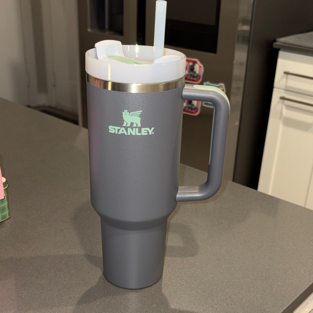 Stanley Charcoal Grey Travel Tumbler with Handle. 40 oz, brand new.